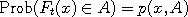 
\text{Prob}(F_t(x) \in A) = p(x,A)
